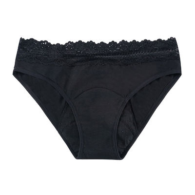 4 Layer Protective Leakproof Organic Cotton Lace Edge Menstrual Panties Absorbent Sexy Period Panties