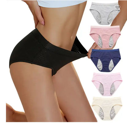 In Stock 3 Layers Multi Color Leakproof Menstrual Panties  Cotton Brief Absorbent Period Underwear For Women