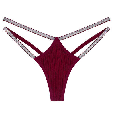 Cotton Womens Underwears Double Shine Thin Straps G-String Thong Bikini Seamless Pants Ladies