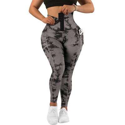 Running High Waisted Tummy Control Athletic Leggings Yoga Tights Trainer Pants Tie Dyed