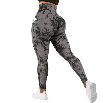 Running High Waisted Tummy Control Athletic Leggings Yoga Tights Trainer Pants Tie Dyed