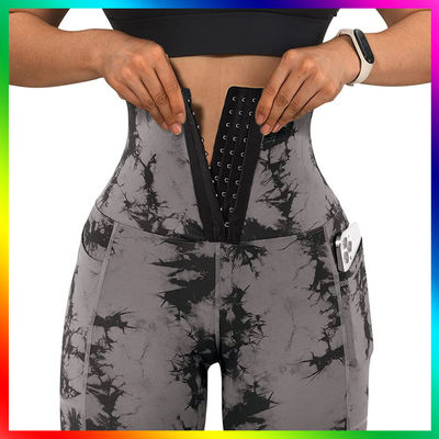 Running High Waisted Tummy Control Athletic Leggings Yoga Tights Trainer Pants Tie Dyed